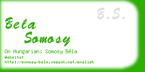 bela somosy business card